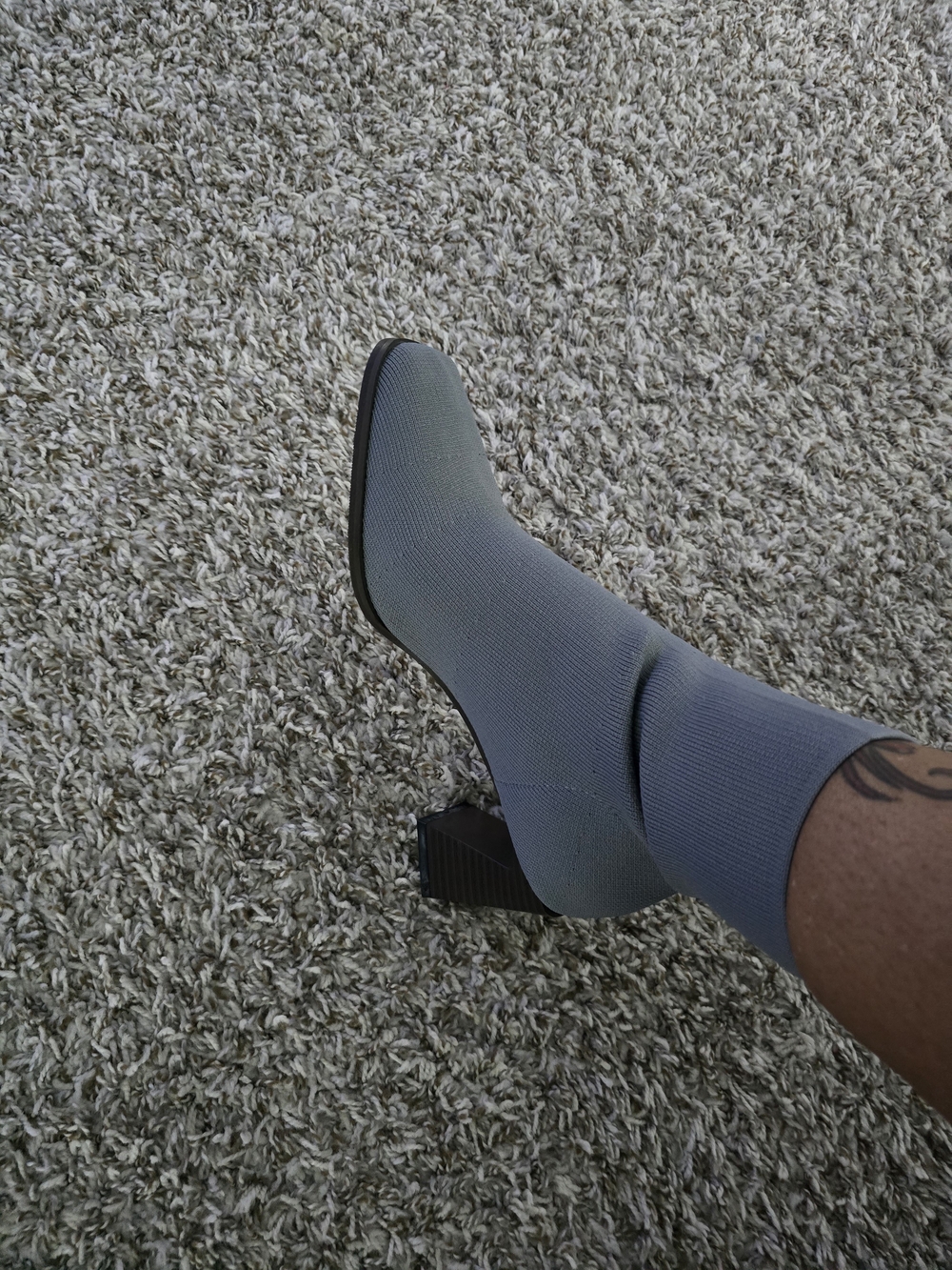 Womens Stretch Knit Sock Boot - Gray
